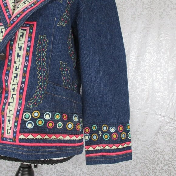 ENTICE Embroidered Denim Jacket Size Small - Picture 4 of 8